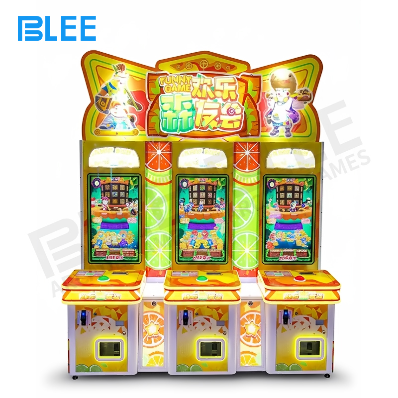 ticket redemption machine Environmental puzzle requiring coordinated three-player solutions