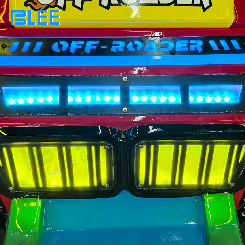 Motion system demonstration showing tilting and vibration feedback during virtual off-road racing