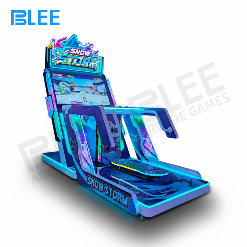 winter racing game Multiple Snowstorm Racer units creating an immersive winter sports competition area