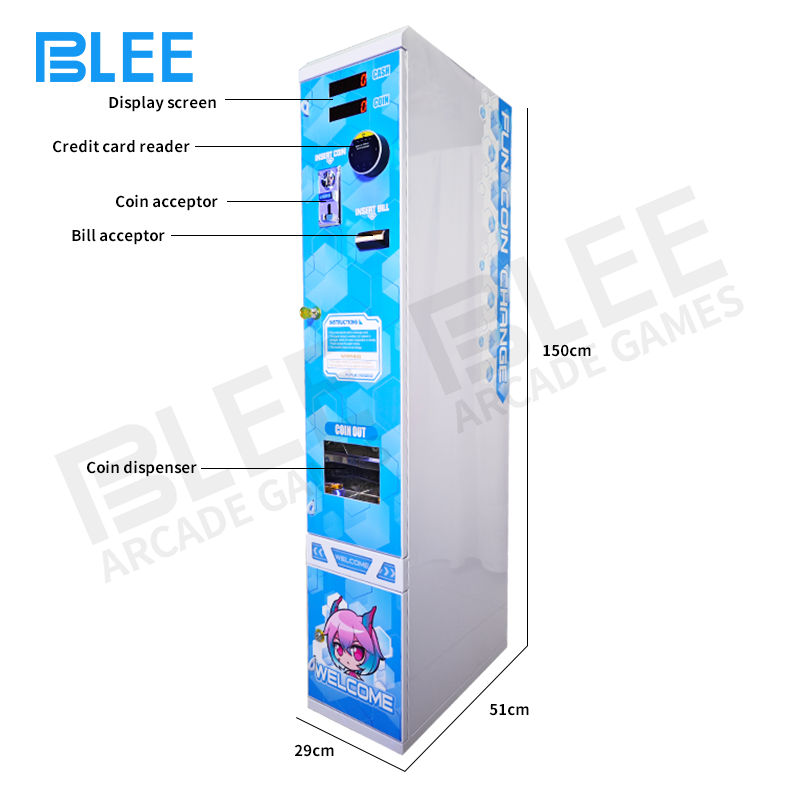 Front view of the slim BLEE YY2 Token System with its illuminated English digital display.
