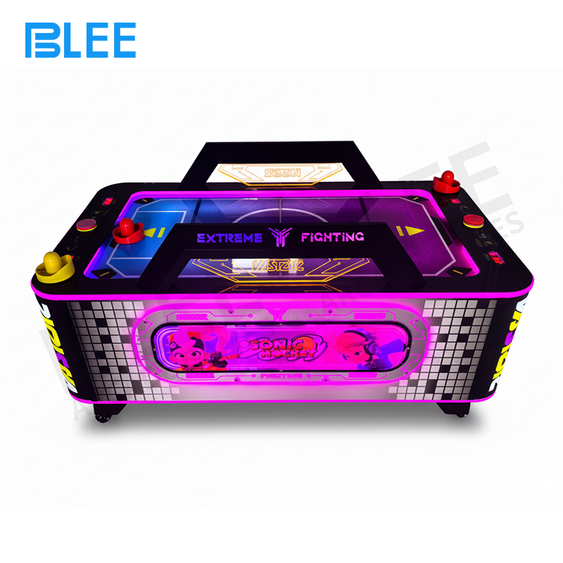 Hockey Star tabletop arcade Internal view of the solid mechanical components and electronic boards.