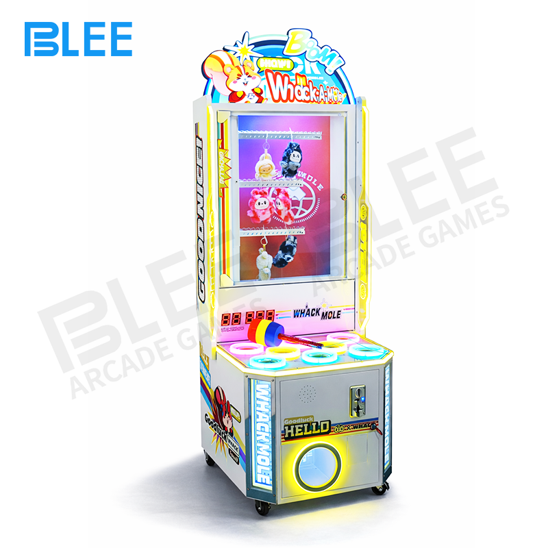 classic game innovation Front view of BLEE Whack-A-Mole Gift Edition cabinet with colorful, engaging graphics