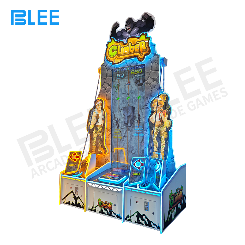 interactive adventure challenge Complete presentation of BLEE Rock Climbing Arcade showcasing vertical adventure design and physical gameplay interface