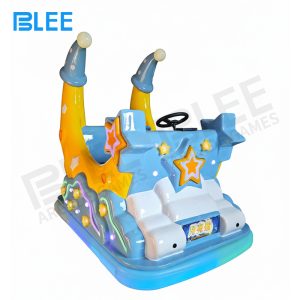 Lunar explorer operating responsive steering controls with integrated interactive gun features