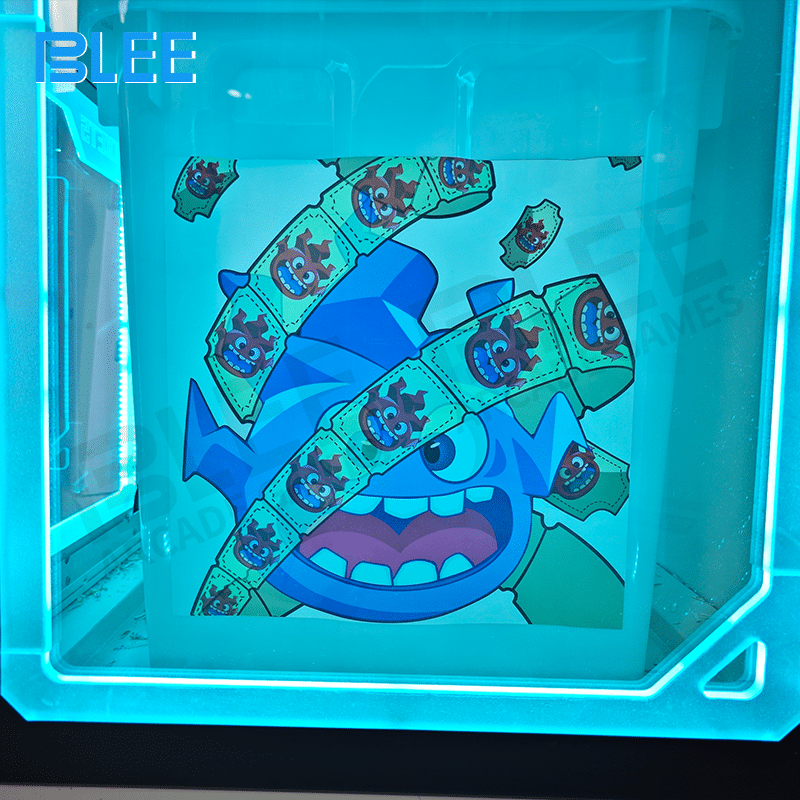 Multiple BLEE Ticket Monster units positioned near arcade game zones for convenience.