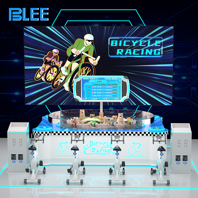 Dedicated competitive cycling zone featuring multiple BLEE units for expanded races.