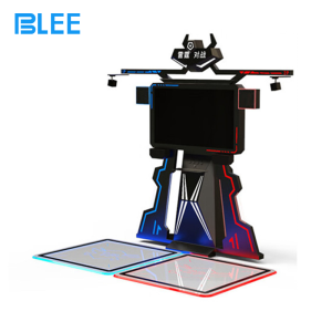 Close-up of lightning and thunder visual effects on the spectator display during an intense match.