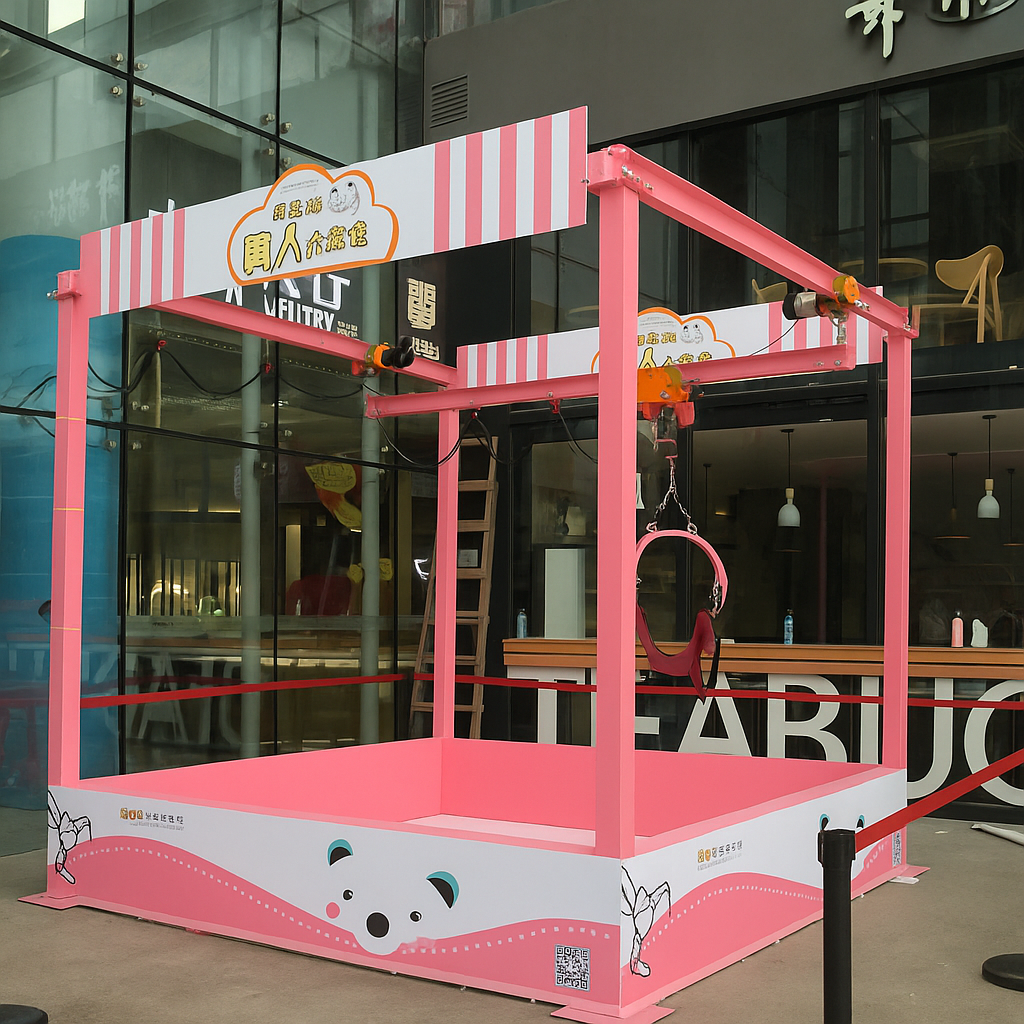 Player inserting coins into the payment system to begin the real-life claw experience.