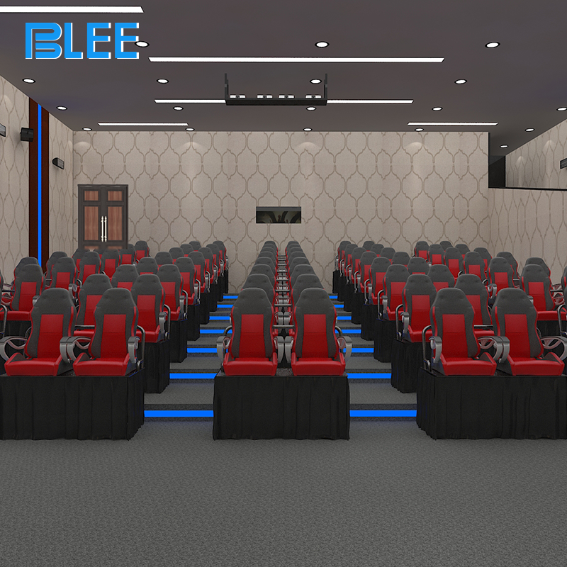 Spectators watching the action from outside as seats move in synchronization with on-screen events.