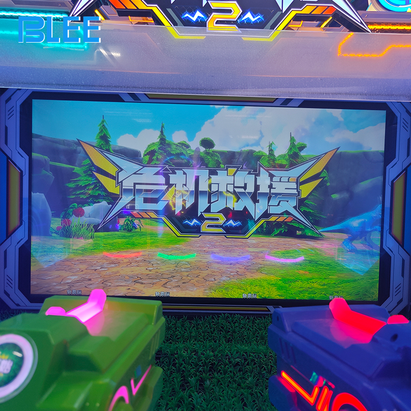 Player inserting coins into the illuminated payment system to join the rescue team.