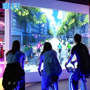 Interactive projection cycling game system