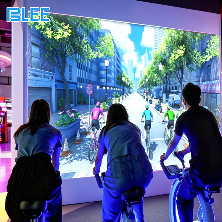 Interactive projection cycling game system Interactive projection cycling game system