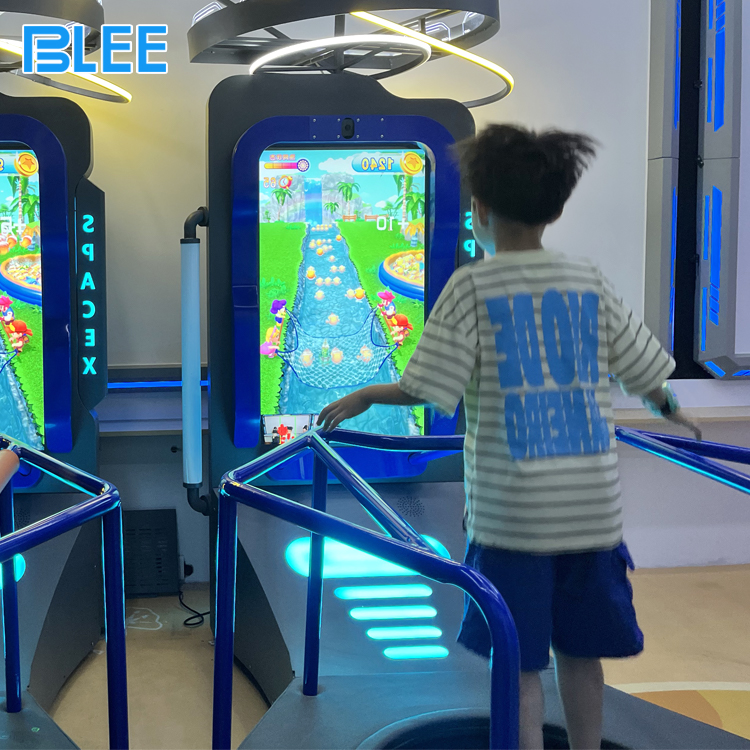 Indoor playground jumping game machine with guardrail Indoor playground jumping game machine with guardrail