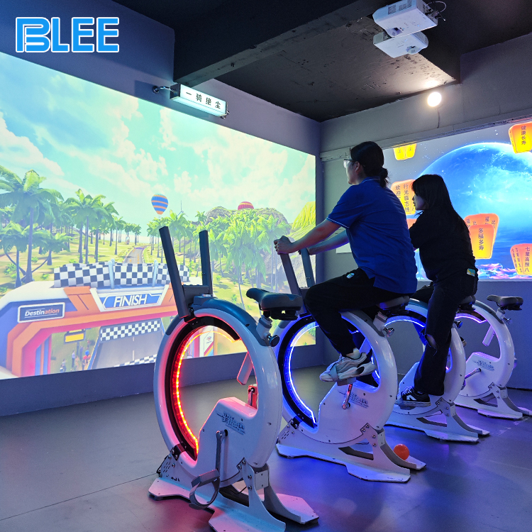 Indoor cycling simulator with HD projection Indoor cycling simulator with HD projection